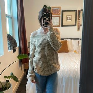 Off the shoulder knit sweater